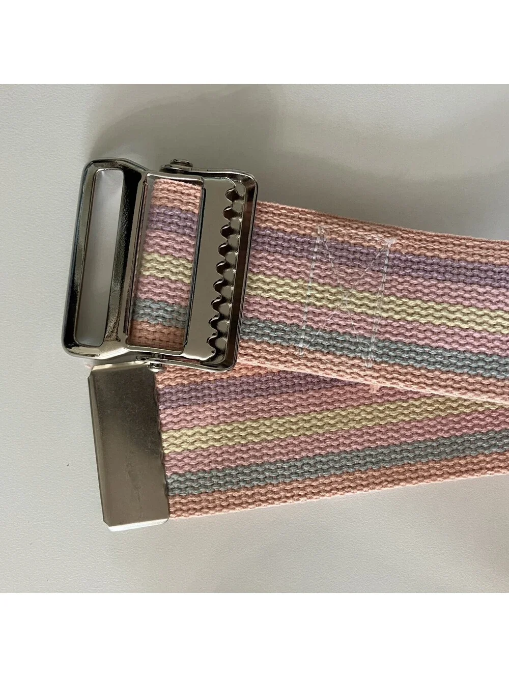 Pastel Stripe Canvas Rib Belt Pink Purple Claires Y2K Lizzie McGuire 52.5